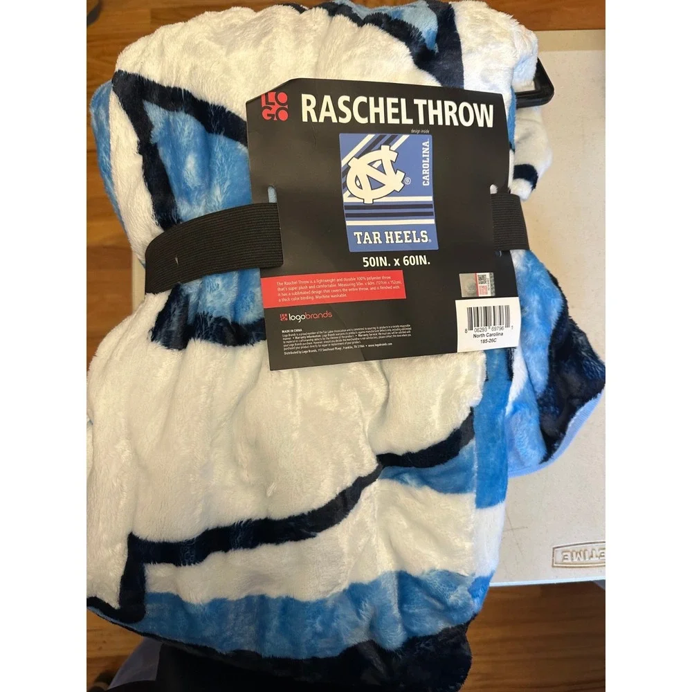 Logo Brands UNC Tar Heels Raschel Throw Blanket Unisex 50x60 Blue Carolina NCAA